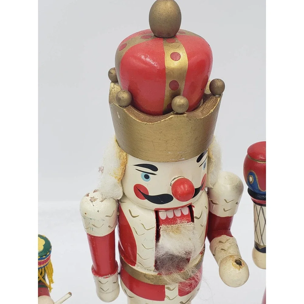 Vintage Nutcracker Set of 3 Made in China King Nutcracker, Female Queen, Drummer